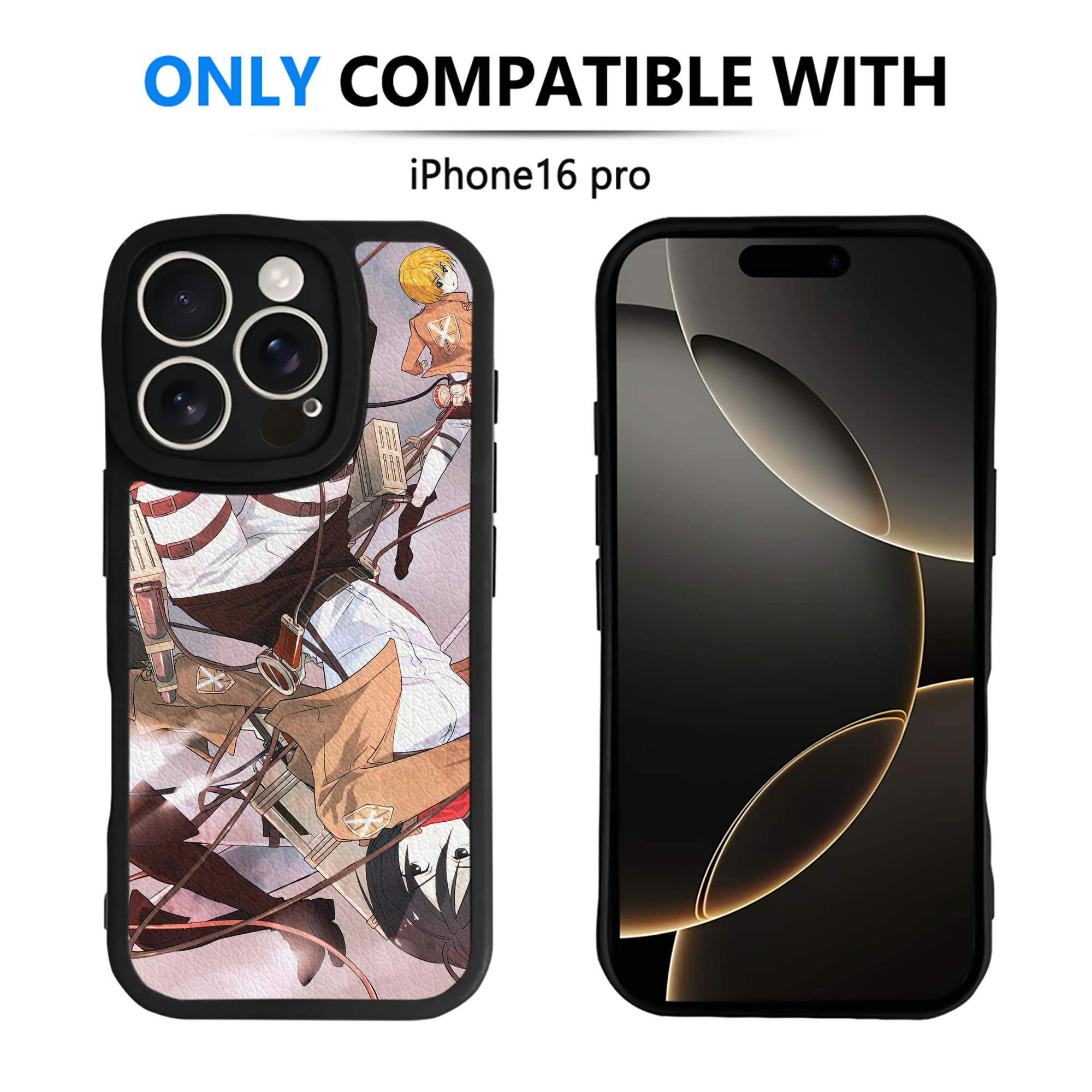 （画像用） 進撃の巨人 Attack on Titan 【iPhone 16シリーズ対応】シリコンスマホケース（レザー調） 材質：シリコン